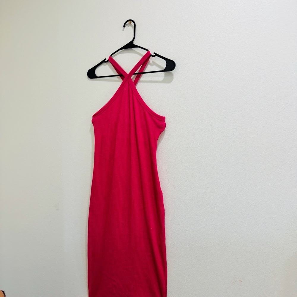 Old Navy Vibrant Pink Halter Dress